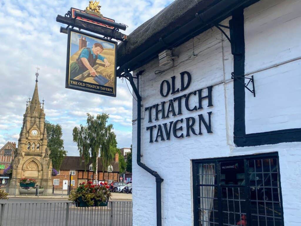 old thatch tavern pub and pub sign